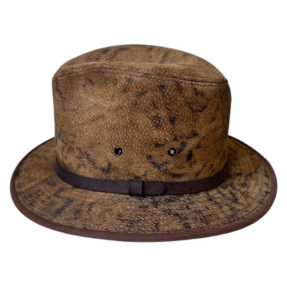 Hatquarters by Henschel brown leather outback/cowboy hat – Made in USA, Size M